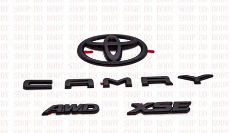 Toyota Camry XSE AWD All Wheel Drive Black Emblem Overlay Kit FITS 2018