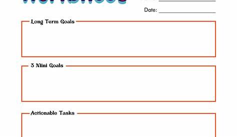 goal writing worksheet