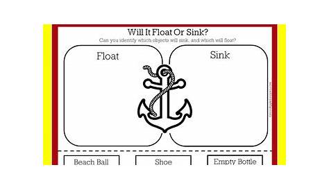 sink or float worksheet free printable