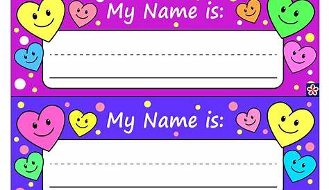 Preschool Name Tags Free Printable - Templates Printable Download