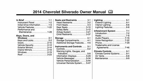 chevrolet silverado 2014 users manual.pdf (7.94 MB) - User's manuals