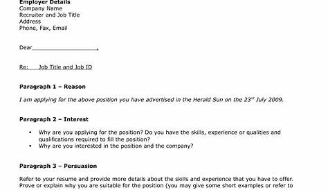 Job Application Letter Examples - 45+ in Word | Examples