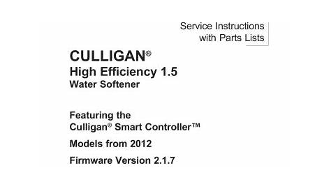 culligan water softener manual mark 812