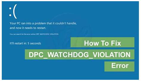 Fix DPC_WATCHDOG_VIOLATION Windows 10 Error - Viral Hax