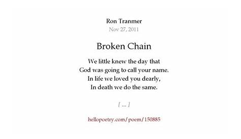 the broken chain poem printable