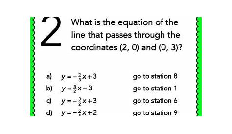 write equations of lines worksheet