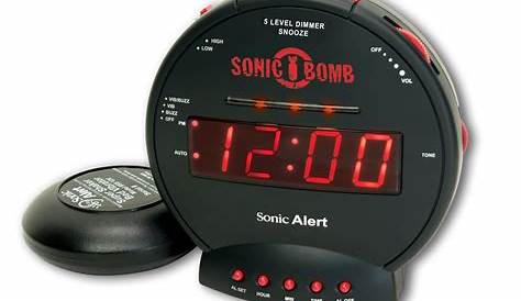 Sonic Alert + Bomb Dual Extra Loud Alarm Clock with Bed Shaker
