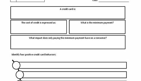 reading a credit card statement worksheets