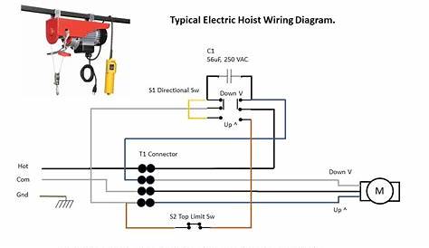 an electrical wiring diagram for the electric hoist with two wires