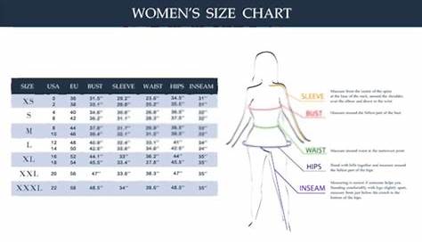 inseam size chart women's