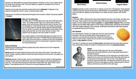 Star Systems & Galaxies Guided Reading Worksheet - Laney Lee
