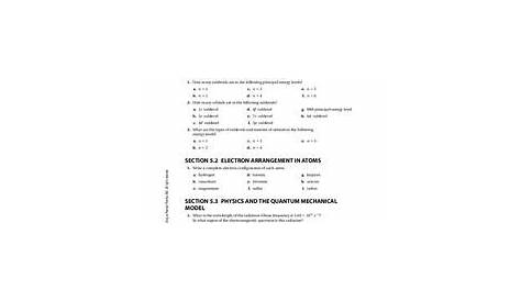 Electrons in Atoms Worksheet for 9th - Higher Ed | Lesson Planet