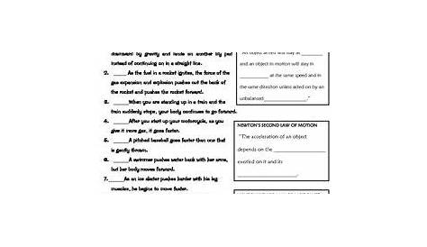 Newton S Laws Of Motion Review Worksheet Answers - worksheet