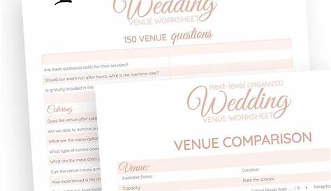 Wedding Venue Worksheet