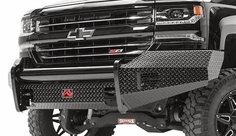 Fab Fours® - Chevy Silverado 2015 Black Steel Full Width Front HD Bumper