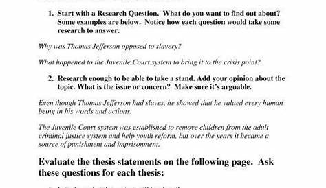 Thesis Statement Exercises Worksheets With Answers Pdf – Thekidsworksheet