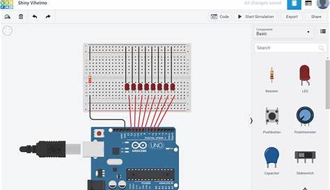 Connecting an Arduino to a Breadboard to light up LEDs using Tinkercad