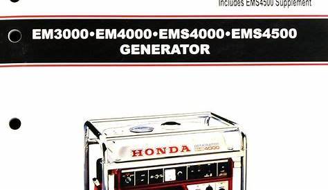 Honda EM3000 EM4000 EMS4000 EMS4500 Generator Service Repair Shop Manual