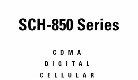 SAMSUNG SCH-850 SERIES USER MANUAL Pdf Download | ManualsLib