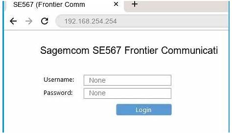 Sagemcom SE567 Frontier Communications Router Login and Password