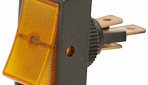 SPST Lighted Amber 12 Volt DC Rocker Switch | Toggle Switches
