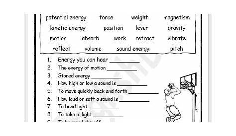 motion forces and energy worksheet
