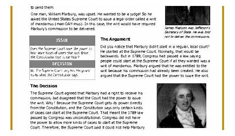 3 Marbury V Madison 1803 Worksheet Answers | FabTemplatez