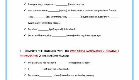 √ Grammar Worksheet Past Simple Irregular - Theodore Bailey