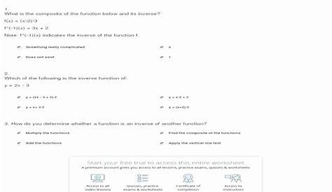 operations on functions worksheet with answers
