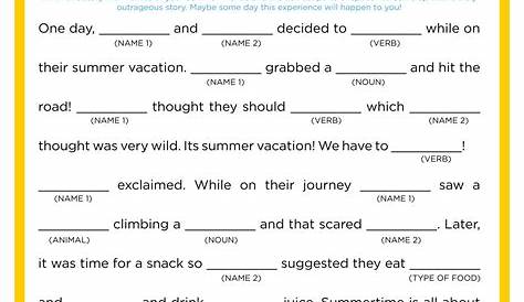 8 Best Images of Camping Mad Libs Printable - Free Printable Camping