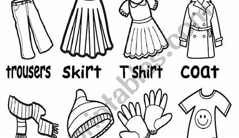 B&W VOCABULARY ABOUT CLOTHES - ESL worksheet by elenarobles29 Winter