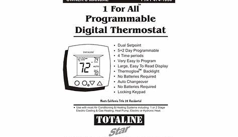 totaline thermostat manual