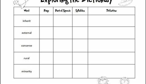 Free Printable of the Week: Exploring the Dictionary (Grades 2-4