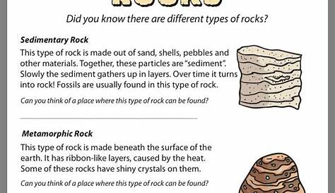Worksheet Science Rocks Grade 2
