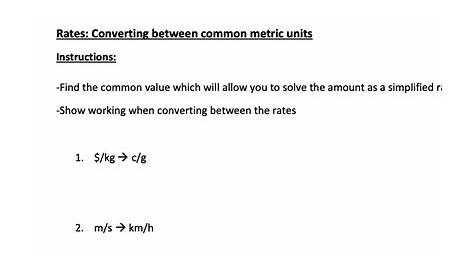 Rate Conversion Worksheet | Teaching Resources