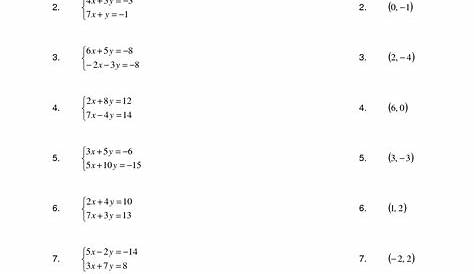 solving special systems of linear equations worksheets