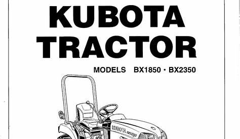Kubota BX2350 BX1850 Operation manual PDF Download - Service manual