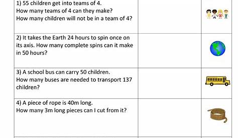 Division Word Problems Grade 5 With Remainders - Alma Hill's 5th Grade