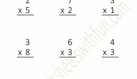 Maths - Class 1: Multiplication Worksheet 2