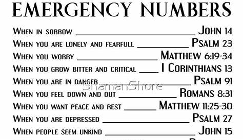 "Bible Emergency Numbers " Poster for Sale by ShamanShore | Redbubble