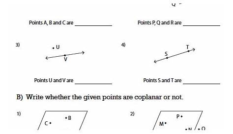geometry points lines and planes worksheets answers