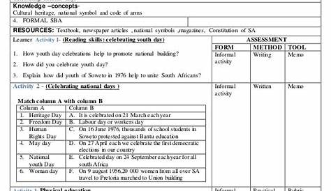 grade 4 life skills lesson plans