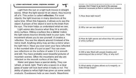 grade 7 reading comprehension worksheets with answers