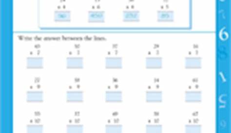 Multiplying (2-Digit by 2-Digit or 1-Digit) - Math Practice Worksheet