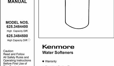 sears kenmore water softener manual