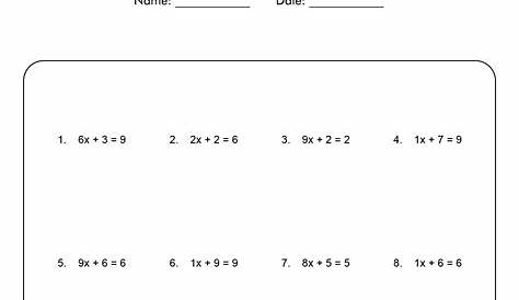 solve one step equations worksheets