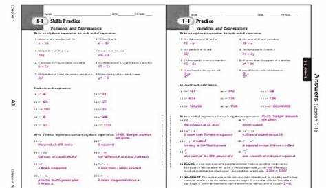 glencoe pre algebra worksheet