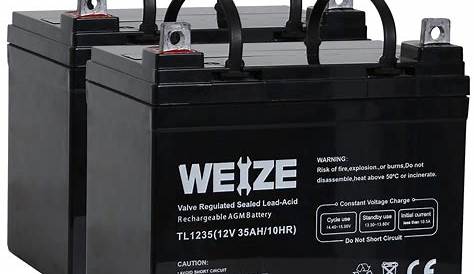 Weize 12V 35AH Deep Cycle Battery for Scooter Pride Mobility Jazzy