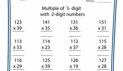 Multiplication Worksheet – 3 digit by 2 digit - #4 - KidsPressMagazine.com