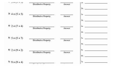 50 Distributive Property Equations Worksheet